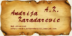 Andrija Karadarević vizit kartica